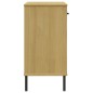 vidaXL Konsolenschrank OSLO mit Metallbeinen Braun Massivholz Kiefer vidaXL Konsolenschrank OSLO mit Metallbeinen Braun Massivholz Kiefer