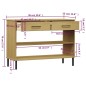 vidaXL Konsolenschrank OSLO mit Metallbeinen Braun Massivholz Kiefer vidaXL Konsolenschrank OSLO mit Metallbeinen Braun Massivholz Kiefer