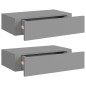 vidaXL Wand-Schubladenregale 2 Stk. Grau 40x23,5x10 cm MDF vidaXL Wand-Schubladenregale 2 Stk. Grau 40x23,5x10 cm MDF