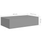 vidaXL Wand-Schubladenregale 2 Stk. Grau 40x23,5x10 cm MDF vidaXL Wand-Schubladenregale 2 Stk. Grau 40x23,5x10 cm MDF