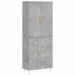 Highboard Betongrau 69,5x34x180 cm Holzwerkstoff