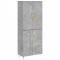 Highboard Betongrau 69,5x34x180 cm Holzwerkstoff Highboard Betongrau 69,5x34x180 cm Holzwerkstoff
