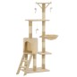 vidaXL Katzen-Kratzbaum mit Sisal-Säulen 138 cm Beige vidaXL Katzen-Kratzbaum mit Sisal-Säulen 138 cm Beige