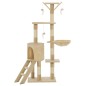 vidaXL Katzen-Kratzbaum mit Sisal-Säulen 138 cm Beige vidaXL Katzen-Kratzbaum mit Sisal-Säulen 138 cm Beige