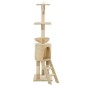 vidaXL Katzen-Kratzbaum mit Sisal-Säulen 138 cm Beige vidaXL Katzen-Kratzbaum mit Sisal-Säulen 138 cm Beige