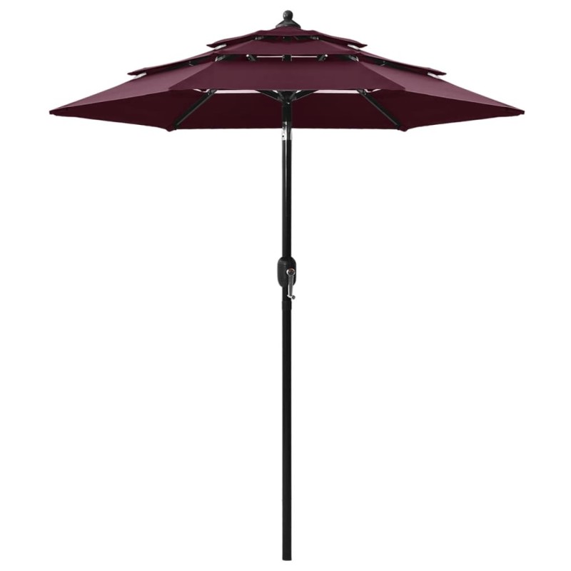 vidaXL Sonnenschirm mit Aluminium-Mast 3-lagig Bordeauxrot 2 m vidaXL Sonnenschirm mit Aluminium-Mast 3-lagig Bordeauxrot 2 m