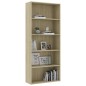 vidaXL Bücherregal 5 Fächer Sonoma-Eiche 80x30x189 cm Holzwerkstoff vidaXL Bücherregal 5 Fächer Sonoma-Eiche 80x30x189 cm Holzwerkstoff
