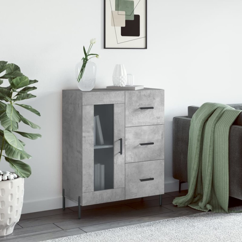 vidaXL Sideboard Betongrau 69,5x34x90 cm Holzwerkstoff vidaXL Sideboard Betongrau 69,5x34x90 cm Holzwerkstoff