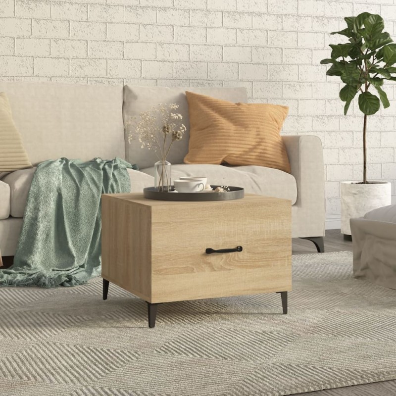 vidaXL Couchtisch mit Metallbeinen Sonoma-Eiche 50x50x40 cm vidaXL Couchtisch mit Metallbeinen Sonoma-Eiche 50x50x40 cm