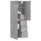 Highboard Betongrau 69,5x34x180 cm Holzwerkstoff Highboard Betongrau 69,5x34x180 cm Holzwerkstoff