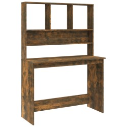vidaXL Schreibtisch mit Regal Räuchereiche 110x45x157 cm Holzwerkstoff