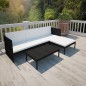 vidaXL 3-tlg. Garten-Lounge-Set mit Kissen Poly-Rattan Schwarz vidaXL 3-tlg. Garten-Lounge-Set mit Kissen Poly-Rattan Schwarz