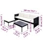 vidaXL 3-tlg. Garten-Lounge-Set mit Kissen Poly-Rattan Schwarz vidaXL 3-tlg. Garten-Lounge-Set mit Kissen Poly-Rattan Schwarz
