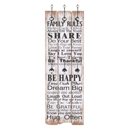vidaXL Wandgarderobe mit 6 Haken 120 x 40 cm "FAMILY RULES" 