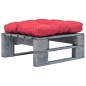 Outdoor-Ottomane Paletten mit Kissen in Rot Holz Grau Outdoor-Ottomane Paletten mit Kissen in Rot Holz Grau