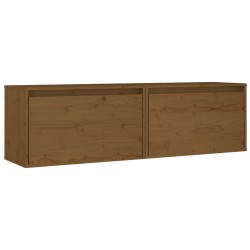 vidaXL Wandschränke 2 Stk. Honigbraun 60x30x35 cm Massivholz Kiefer