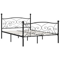 vidaXL Bettgestell mit Lattenrost Schwarz Metall 120 × 200 cm
