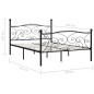 vidaXL Bettgestell mit Lattenrost Schwarz Metall 120 × 200 cm vidaXL Bettgestell mit Lattenrost Schwarz Metall 120 × 200 cm