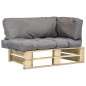 Outdoor-Sofa Paletten mit Kissen in Grau Kiefernholz Outdoor-Sofa Paletten mit Kissen in Grau Kiefernholz