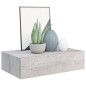 vidaXL Wandregal mit Schublade Betongrau 40x23,5x10 cm MDF vidaXL Wandregal mit Schublade Betongrau 40x23,5x10 cm MDF