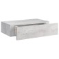 vidaXL Wandregal mit Schublade Betongrau 40x23,5x10 cm MDF vidaXL Wandregal mit Schublade Betongrau 40x23,5x10 cm MDF