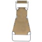 vidaXL Klappliege mit Sonnenschutz Taupe Aluminium vidaXL Klappliege mit Sonnenschutz Taupe Aluminium