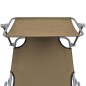 vidaXL Klappliege mit Sonnenschutz Taupe Aluminium vidaXL Klappliege mit Sonnenschutz Taupe Aluminium