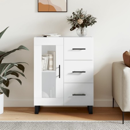 vidaXL Sideboard Hochglanz-Weiß 69,5x34x90 cm Holzwerkstoff