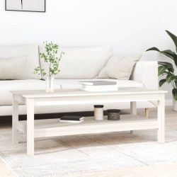 vidaXL Couchtisch Weiß 110x50x40 cm Massivholz Kiefer