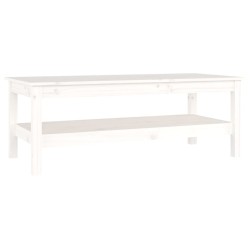 vidaXL Couchtisch Weiß 110x50x40 cm Massivholz Kiefer