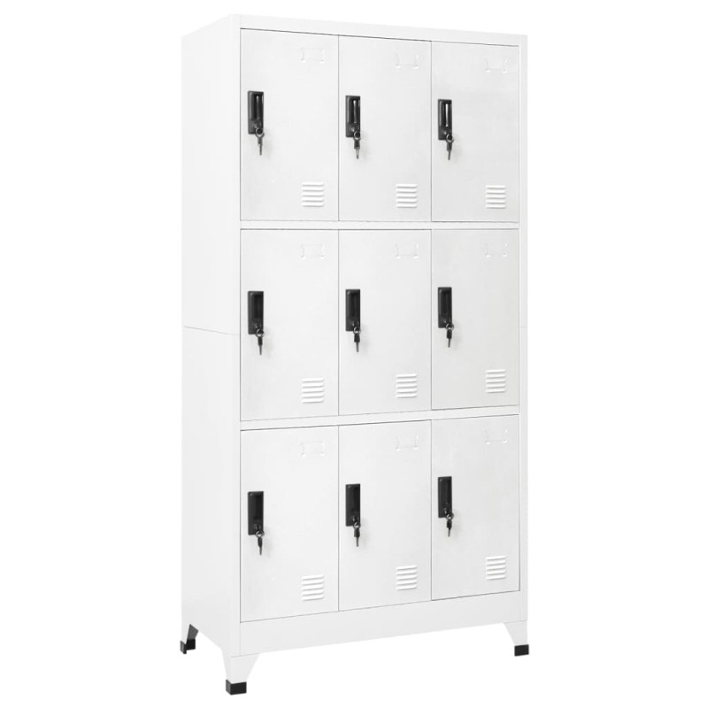 vidaXL Schließfachschrank Weiß 90x45x180 cm Stahl vidaXL Schließfachschrank Weiß 90x45x180 cm Stahl