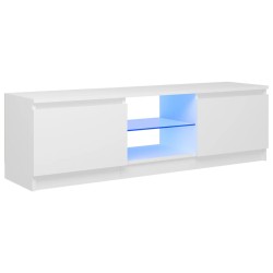 vidaXL TV-Schrank mit LED-Leuchten Weiß 120x30x35,5 cm