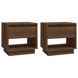 vidaXL Nachttische 2 Stk. Braun Eiche-Optik 45x34x44 cm Holzwerkstoff