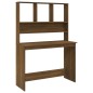 vidaXL Schreibtisch mit Regal Braun Eiche 110x45x157 cm Holzwerkstoff vidaXL Schreibtisch mit Regal Braun Eiche 110x45x157 cm Holzwerkstoff