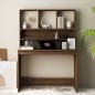 vidaXL Schreibtisch mit Regal Braun Eiche 110x45x157 cm Holzwerkstoff vidaXL Schreibtisch mit Regal Braun Eiche 110x45x157 cm Holzwerkstoff
