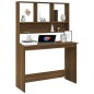 vidaXL Schreibtisch mit Regal Braun Eiche 110x45x157 cm Holzwerkstoff vidaXL Schreibtisch mit Regal Braun Eiche 110x45x157 cm Holzwerkstoff
