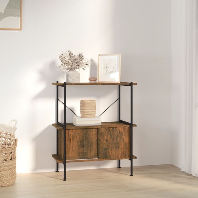 vidaXL Regal mit 3 Böden und Schrank 80x40x92 cm Stahl Holzwerkstoff vidaXL Regal mit 3 Böden und Schrank 80x40x92 cm Stahl Holzwerkstoff