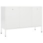vidaXL Sideboard Weiß 105x35x70 cm Stahl und Hartglas vidaXL Sideboard Weiß 105x35x70 cm Stahl und Hartglas