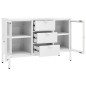 vidaXL Sideboard Weiß 105x35x70 cm Stahl und Hartglas vidaXL Sideboard Weiß 105x35x70 cm Stahl und Hartglas