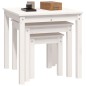 vidaXL Satztische 3 Stk. Weiß Massivholz Kiefer vidaXL Satztische 3 Stk. Weiß Massivholz Kiefer