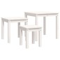 vidaXL Satztische 3 Stk. Weiß Massivholz Kiefer vidaXL Satztische 3 Stk. Weiß Massivholz Kiefer