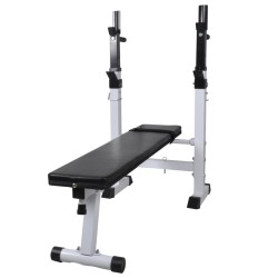Hantelbank mit Ablage, Langhantel und Kurzhantel-Set 60,5 kg