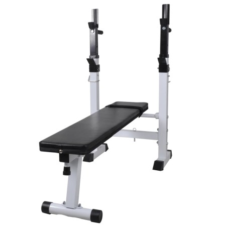 Hantelbank mit Ablage, Langhantel und Kurzhantel-Set 60,5 kg