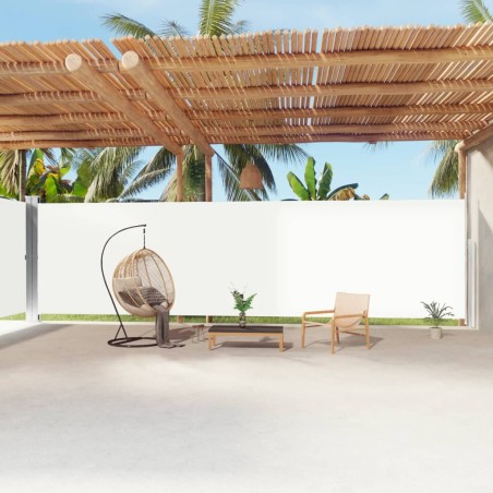 vidaXL Seitenmarkise Ausziehbar Creme  220x1200 cm