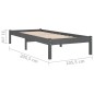 vidaXL Massivholzbett Grau Kiefer 100x200 cm vidaXL Massivholzbett Grau Kiefer 100x200 cm