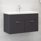 vidaXL Waschbeckenunterschrank Grau 80x38,5x46 cm Holzwerkstoff vidaXL Waschbeckenunterschrank Grau 80x38,5x46 cm Holzwerkstoff