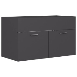 vidaXL Waschbeckenunterschrank Grau 80x38,5x46 cm Holzwerkstoff