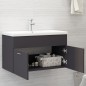 vidaXL Waschbeckenunterschrank Grau 80x38,5x46 cm Holzwerkstoff vidaXL Waschbeckenunterschrank Grau 80x38,5x46 cm Holzwerkstoff