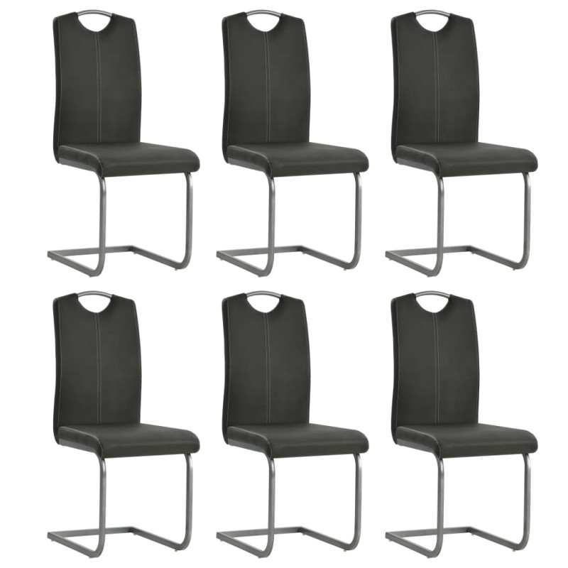 vidaXL Freischwinger 6 Stk. Grau Kunstleder vidaXL Freischwinger 6 Stk. Grau Kunstleder