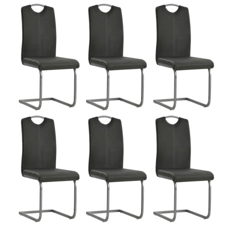 vidaXL Freischwinger 6 Stk. Grau Kunstleder 